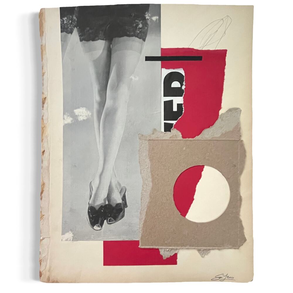 Original Mixed Media Modern Art Collage "Buteonine" 9x11.5" Signed